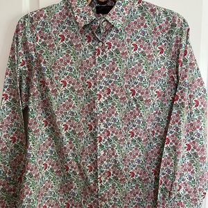 Liberty for J Crew white/pink/green/blue floral Tana lawn